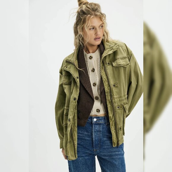Free People Jackets & Blazers - Free People We The Free Arya Utility Jacket M 8 Women's Oversized Green 44963
